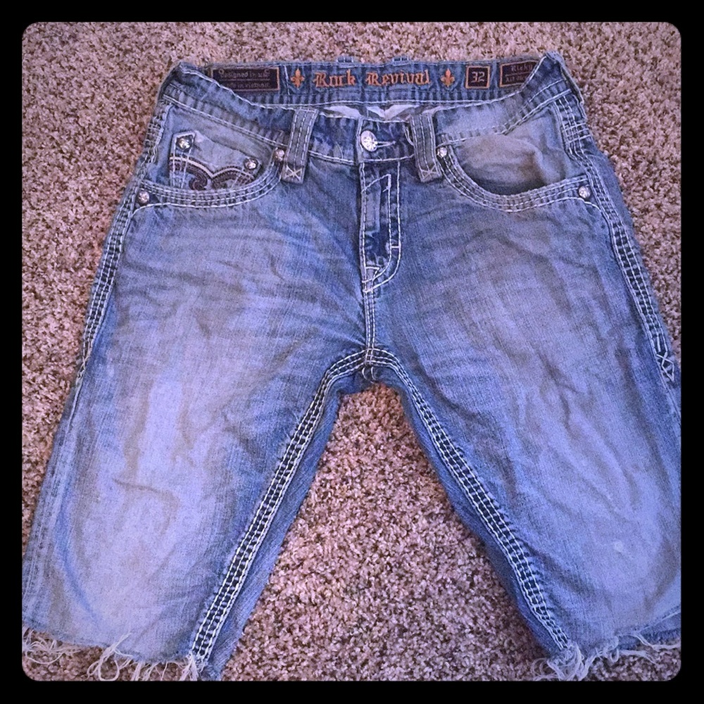 Rock revival jean shorts
